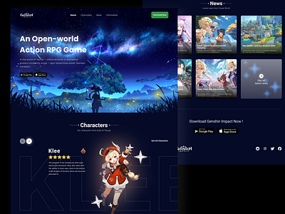 #Exploration - Genshin Impact Landing page concept animation app design dashboard genshin impact illustration landing page landing page design ui ui design ux design web web design website design