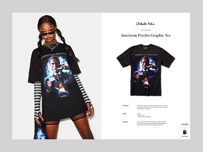 Dolls Kill American Psycho Graphic Tee art direction concept design digital digital design ecommerce interface layout mockup product typography ui ux web design ecommerce webdesign website