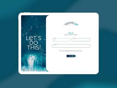 Travel Site Sign Up Page - DailyUI adobe dailyui design graphic design ipad ux xd