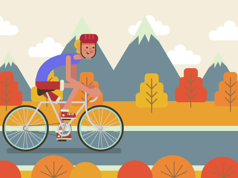 Bicyclist adobe after effects animation animation 2d animation after effects bicycle animation bicyclist duik graphic design motion graphics rig rigging vector