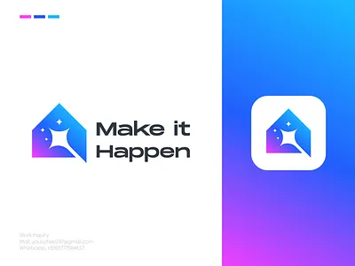 Modern Logo Design | Real Estate Logomark abstract logo brand identity branding business logo creative logo flat logo home identity logo logo design logo designer logomark logos logotype magic magic home magic wand minimalist logo modern logo real estate