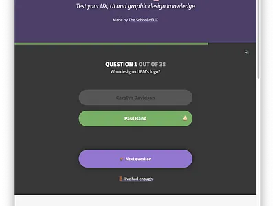 The Design Quiz — test your UX, UI & graphic design knowledge design quiz ui ui design ui quiz user experience user interface ux ux design ux quiz web design
