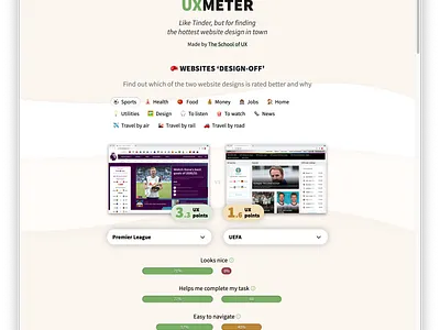 UXmeter — measuring user experience of web design with UX Points ui ui design user experience user interface ux ux design web design