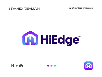 H Home Logo - Hi Edge Modern Logo app application brand mark creative logo design home homes house icon logo logo monogram mobile modern logo monogram mortgage mortgages phone real estate smart symbol
