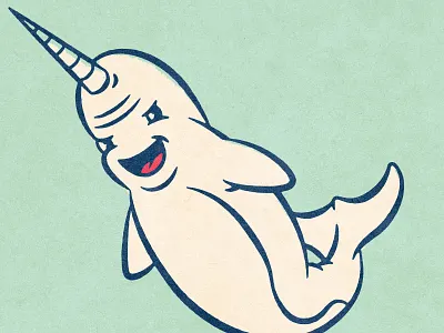 🐳💨 Mr. Narwhal character character design comic design distressed illustration narwhal retro t shirt tee texture vintage