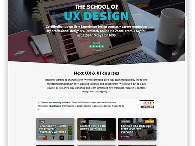 The School of UX course education the school of ux training ui ui design user experience ux ux design workshop