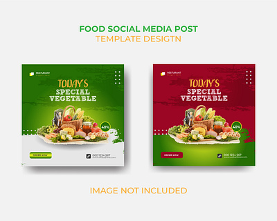 Fresh Vegetable Social Media Post Template Design adobe ilustrator eps facebook fresh graphic design instagram post social media template vector vegetable web banner