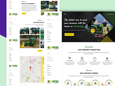 United Ag & Turf - Farming Landing Page agribusiness agricultural agriculture color cultivation design farming firm gradient header illustration landing landing page research startup typogaphy ui ux web website