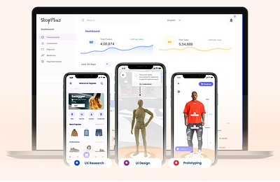 ShopPlus (AI e-commerce) ai ar dashboard ecommerce minimalist mobile mobileapp shopping shoppingapp ui ux