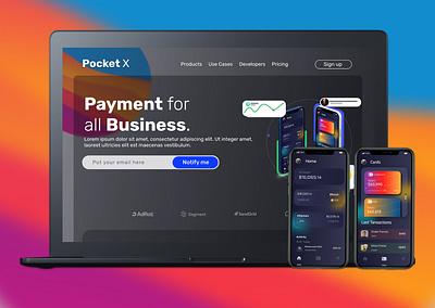 PocketX an payment app for WEB and MOBILE. app branding cross crossplatform design e commerce figma gimp illustration inkscape logo payment platform ui wallet web website