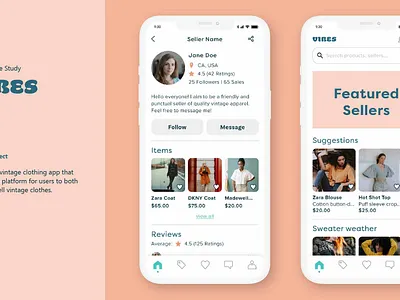 Vintage Clothing App app design prototyping ui wireframes