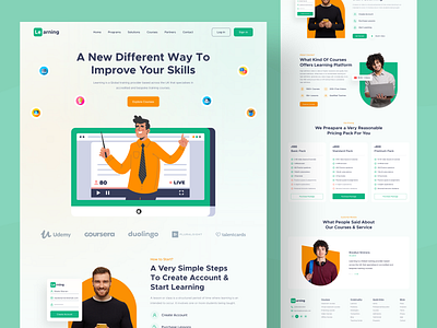E-learninng platform web landing page baby school coursera courses educare education education website landing page educational website elearning job landingpage learning platform link din nasim online courses platform online school school study uiux design univercity web