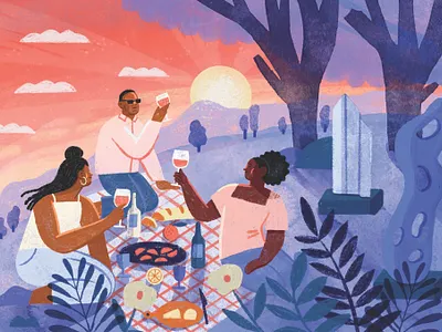 Subliminal Horizons character digital editorial folioart illustration landscape olivia waller texture