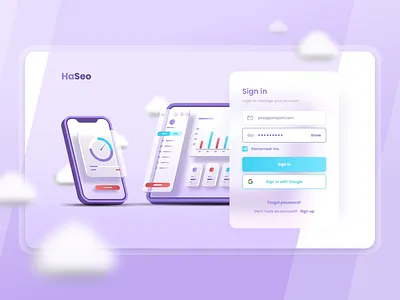 HaSeo - Login Screen illustration interface login seo ui ux visual