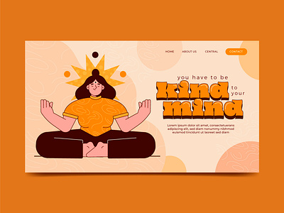 Mental Health Awareness 2d art app illustration character design flat illustration landing page meditation mental health ui vector vector art yoga