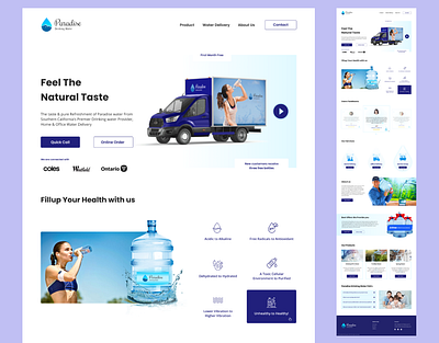 Drinking Water Landing Page Design adobe adobe xd app design branding design figma graphic design ui ui ux design ux web design webdesign webflow website wordpress