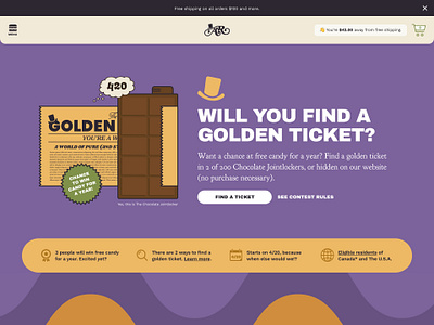 Another Room – Golden Ticket 420 campaign chocolate contest golden ticket jointlocker marketing ui ux weed