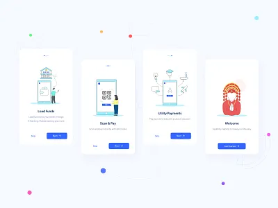 Digital Wallet Onboarding Screen app illustration digital wallet finance app finance illustration fintech kumari money nepali illustration onboard onboarding onboarding flow onboarding illustration onboarding screen onboarding ui qr scan utility payment walkthrough wallet app wallet illustration wallet ui