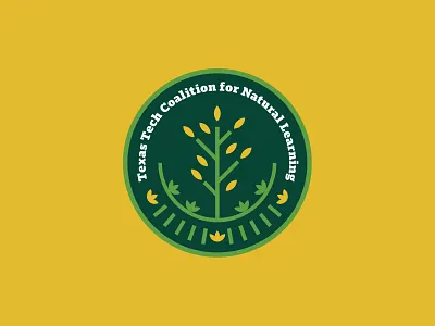 Texas Tech Coalition for Natural Learning v3 badge branding education enviorment learning logo monoline nature plants typography