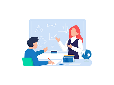 Private Classroom illustration simple user interface vector