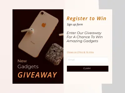 Giveaway Signup - Daily UI contrast dailyui design giveaway illustration signup ui ux