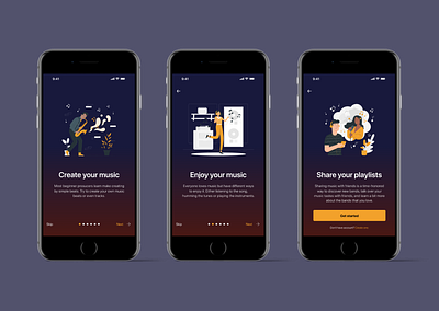 Onboarding for DailyUI challenge 023 app dailyui design music onboarding ui uichallenge ux