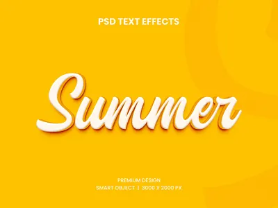 Summer PSD Text Effect Template 3d text banner branding design download logo design mockup photoshop psd style template text text effect typography