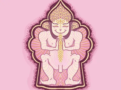 Buddha buddha consciousness dwarf man masculine mindfulness nude pink