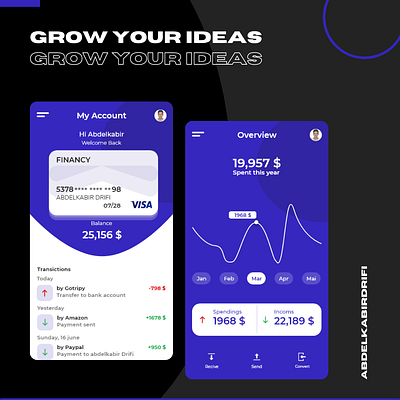 FINANCY app branding design logo ui ux