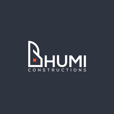 BHUMI CONSTRUCTONS LOGO bhumi construction logo brand identity branding company construction logo design graphic design illustration lettermark logo logo logo design minimal logo modern