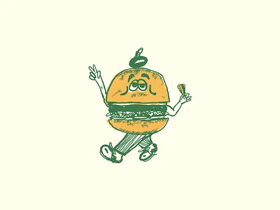 Mascot Illustration branding burger design drawing graphic design hamburger icon illustration illustrator logo mascot menu merchandise