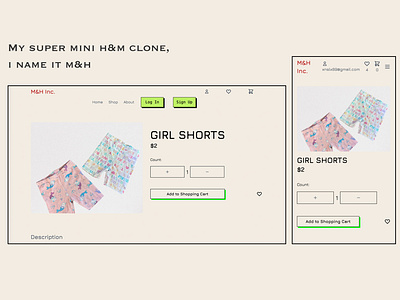 H&M clone, I name it M&H store e commerce ui ux webdesign website