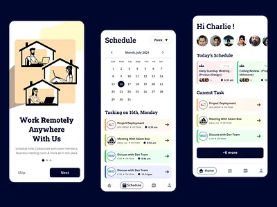 Remote Office -Task Management Mobile App Design android app app clean clean ui design ios app mobile app task management task management app ui ui design uidesign ux ux design