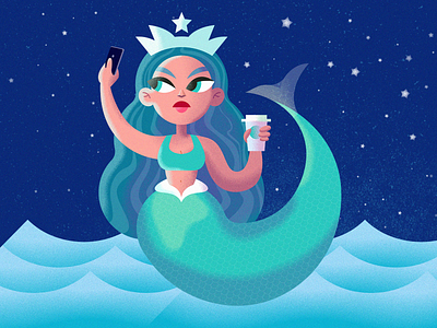 MERMAID BLOGGER adobe illustrator adobe photoshop character character design character illustration girl illustration instagram mermaid smm social media vector