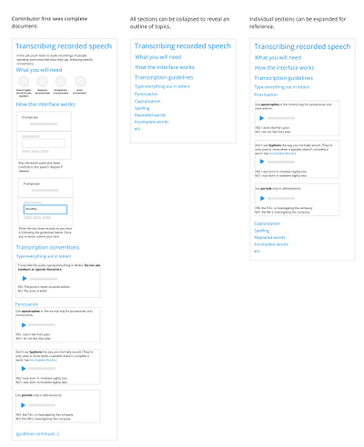 Design for new speech and NLP guidelines format copy instructions ui ux