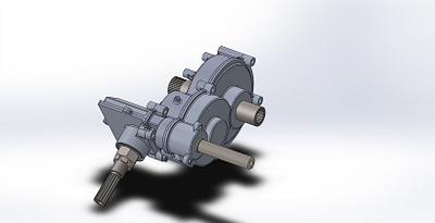 Gearbox for All Wheel Drive ATV 3d ansys gear shafts solidworks splines