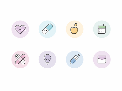 Health and Medicine Pictograms app ehr health healthcare iconography icons illustration ios medicine mobile