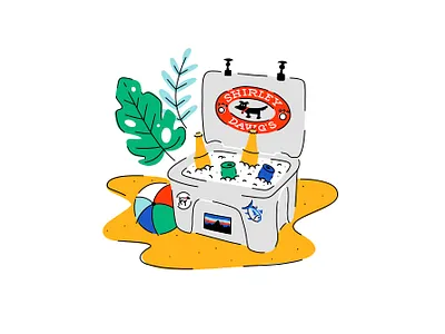 Cooler Shirt Design beach beach ball beer cooler design drinks illustration sand shirt design summer summer vibes tshirt