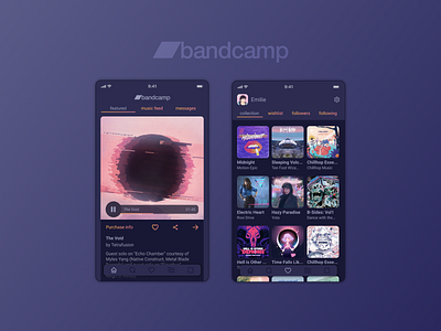 Bandcamp dark mode bandcamp dark mode mobile purple redesign ui