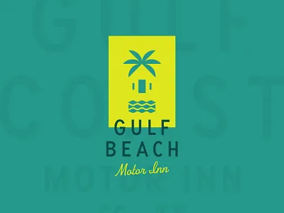 Gulf Beach Motor Inn beach brand branding coast coastal gulf hotel identity inn logo motel motor inn retro type typography vintage water