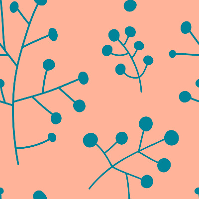 Seamless pattern with branches, drawn by hand branding floral graphic design