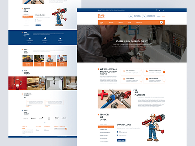 Plumbing Website Exploration clean design exploration landingpage plumbing service ui ux webdesign website