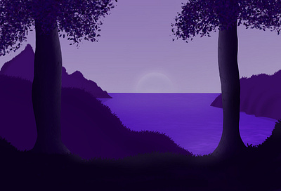 Purple art beautiful design illustration landscape procreate purple vector vector art