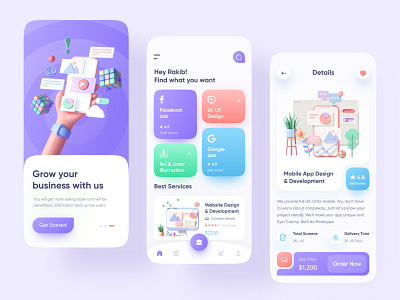 Online Marketing Application adobe app appdesign branding design graphic design illustration logo marketing ui uiux