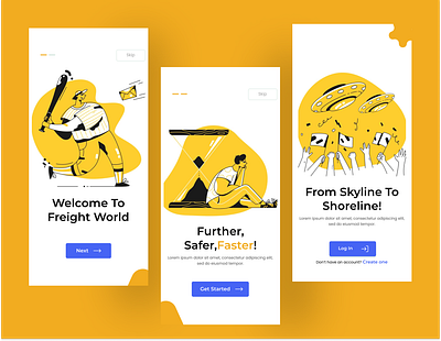 Freight World design illustration ui ux