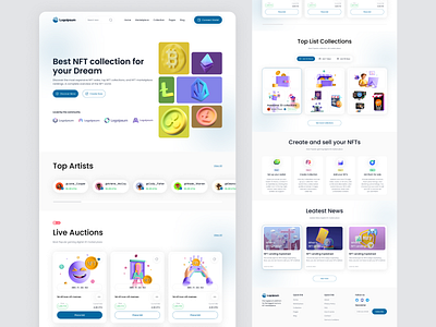 NFT Marketplace Website Design 3d design crypto design home page ilias landing page landingpage marketplace nft trending ui ui design uiux ux web web design web page webdesign website website design