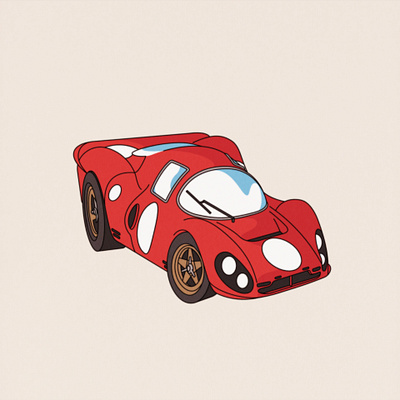 '67 Ferrari P4 80s adobe illustrator car ferrari illustration japan le mans nintendo p4 retro