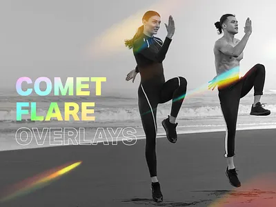 Comet Flare Overlays rainbow