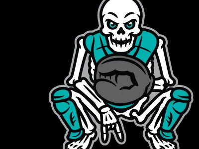 Deadliest Catch'rs baseball baseball catcher cap caps catcher catchers design glove hat hats illustration logo mascot mascots skeleton