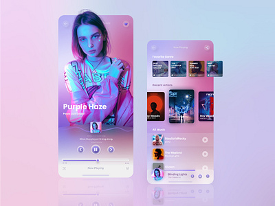 Music APP Interface design flat illustration typography ui vector